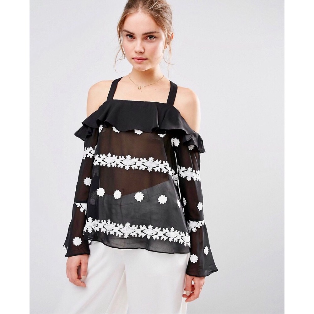 NastyGal Cold-Shoulder Top